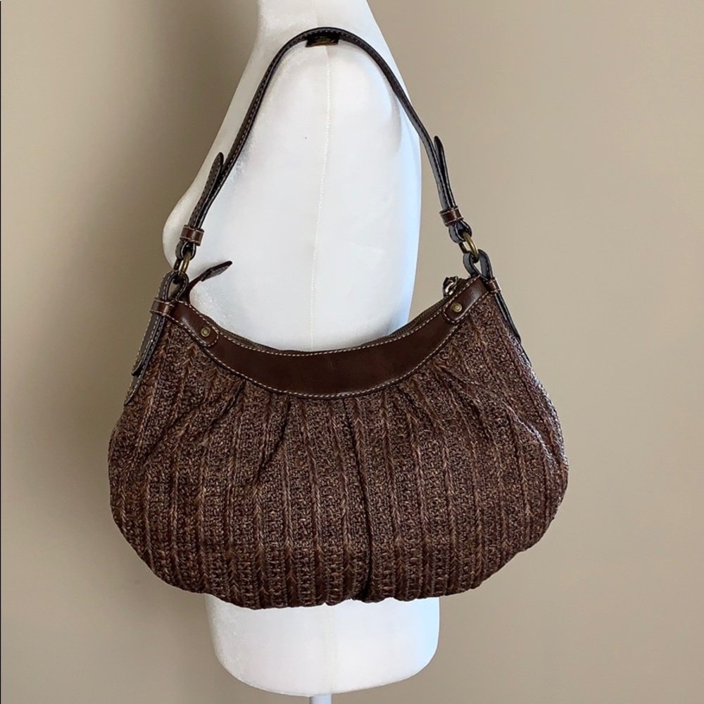 Fossil Straw Shoulder Bag